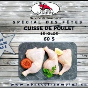 Spécial des fêtes - cuisse de poulet 18 kilos