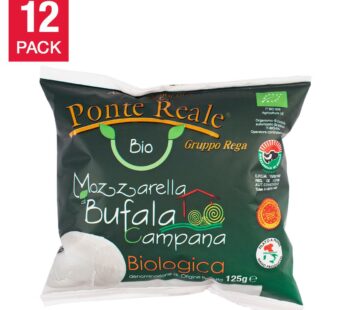 Ponte Reale Organic Buffalo Mozzarella DOP 125 g (4.4 oz) × 12 pack