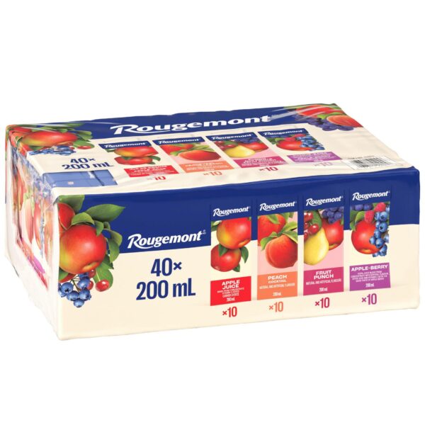 Rougemont 100% Juices and Cocktails, Assorted Flavours, 40 x 200 mL