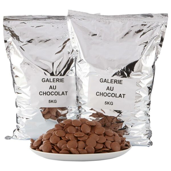 Galerie au Chocolat 34% Milk Chocolate Pastilles 10 kg