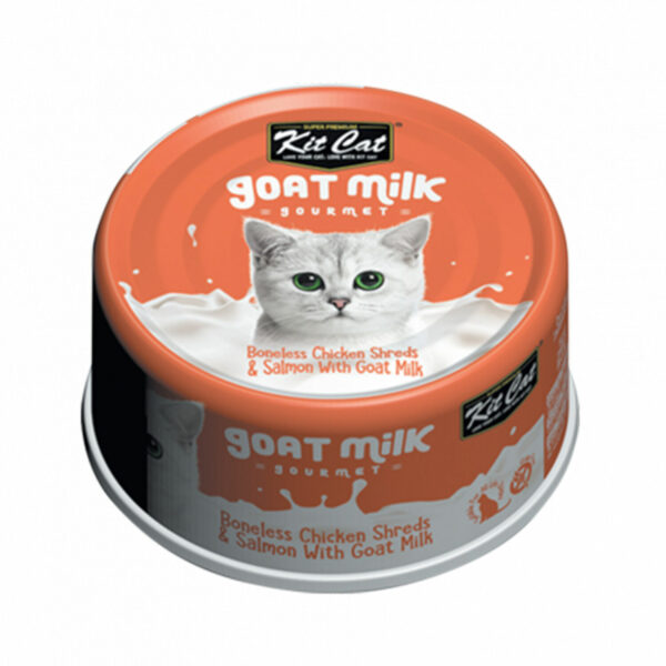 Goat Milk Gourmet Boneless Chicken Shreds & Salmon Wet Cat Food