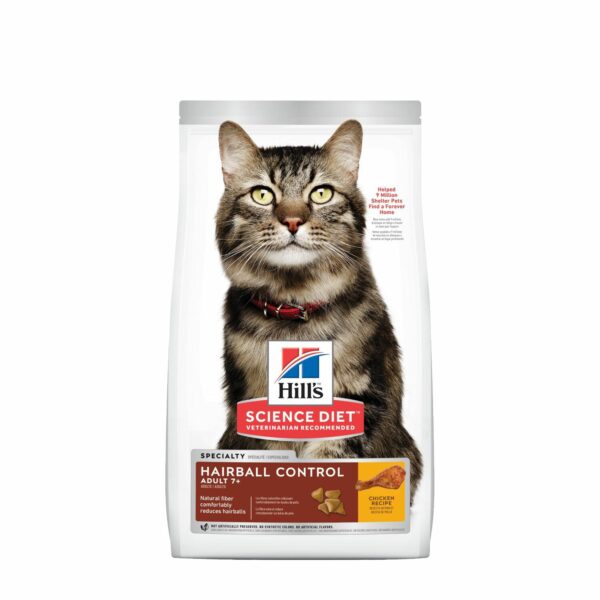 Senior 7+ Hairball Control Chicken Dry Cat Food, 1,59 kg