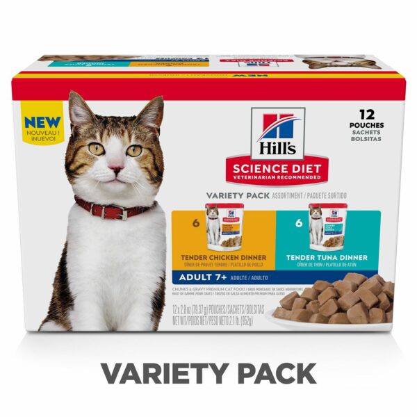 Senior 7+ Wet Cat Food Pouch Variety Pack