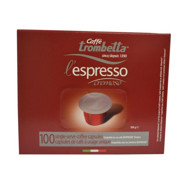 Caffè Trombetta L'Espresso Cremoso Capsules, 100-count