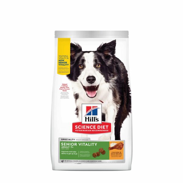 Adult 7+ Senior Vitality Chicken & Rice Dry Dog Food, 1.59 kg