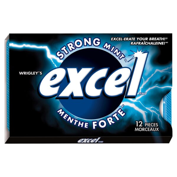 Excel Sugar-free Strong Mint Gum, 12 × 12 pieces