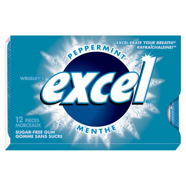 Excel Sugar-free Peppermint Gum, 12 × 12 pieces