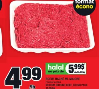 BOEUF HACHÉ MI-MAIGRE | MEDIUM GROUND BEEF,