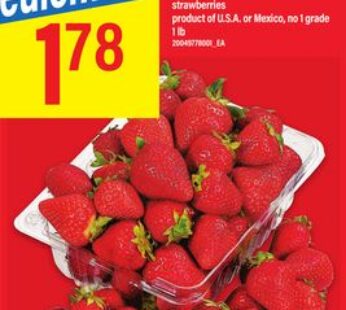 fraises produit des É.-U. ou du Mexique,