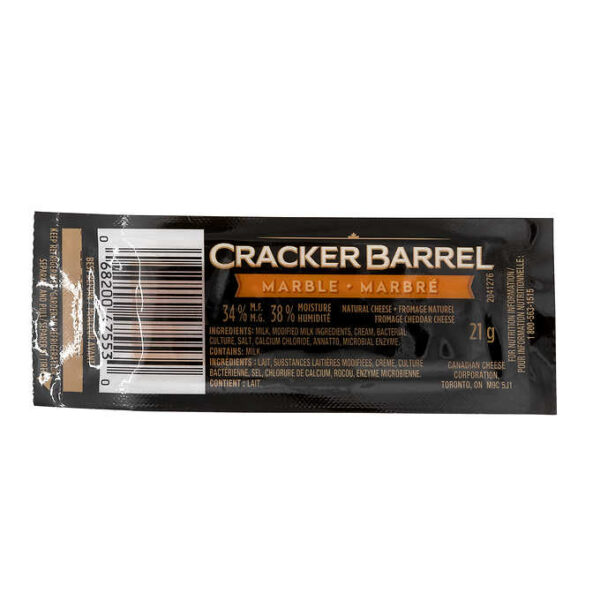 Cracker Barrel Natural Cheddar Marble Cheese Single Serve 100 x 21 g