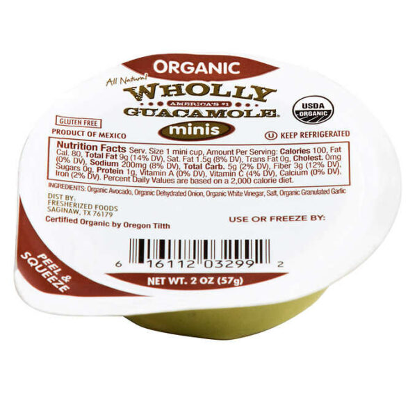 Wholly Guacamole Organic Minis 12 × 57 g