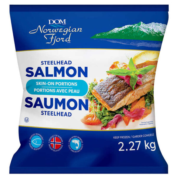 Norwegian Fjord Frozen Skin-on Steelhead Salmon 2.27 kg