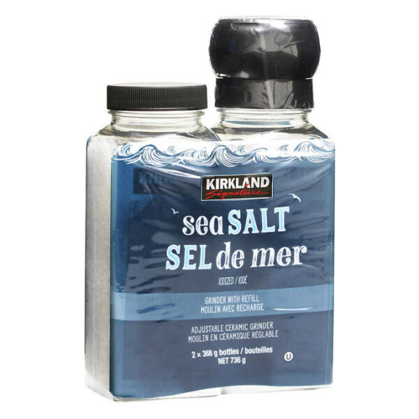 Kirkland Signature Sea Salt with Grinder and Refill 738 g